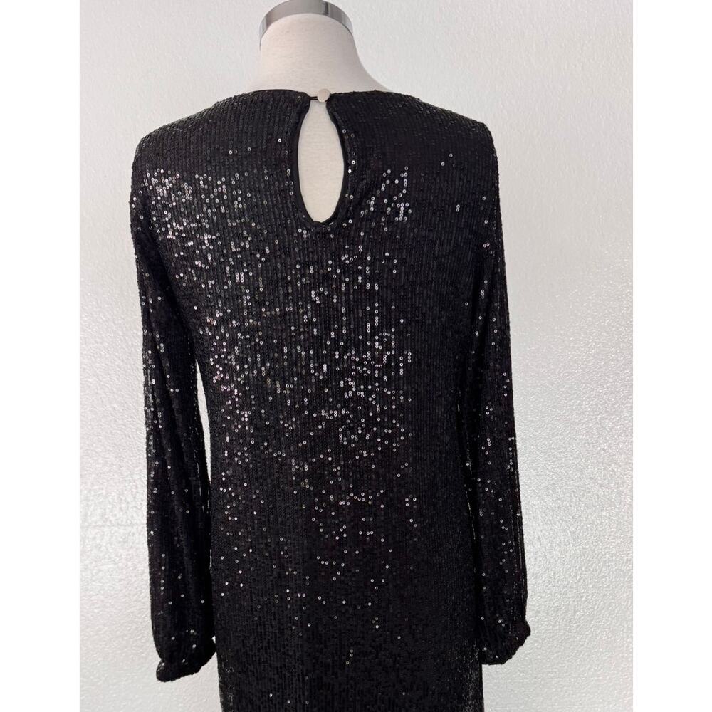 Studio Y Small Black Sequin Long Sleeve Coctail Party Special Occasion Dress - Picture 8 of 10